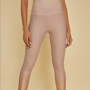 CUTE PINK LEGGINGS WITH GOLD GLITTER OMBRÉ